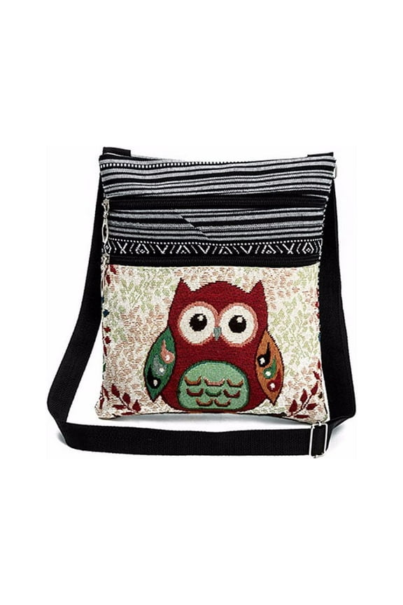 Embroidered Owl Tote Bags Women Shoulder Bag Handbags Postman Package
