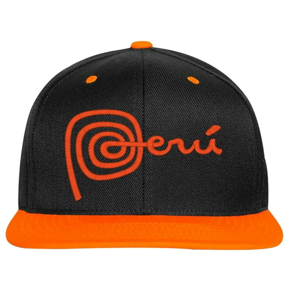 Embroidered PERU National Logo-EM-0037-Black-Orange
