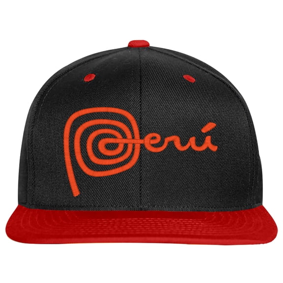 Embroidered PERU National Logo-EM-0037-Black-Red