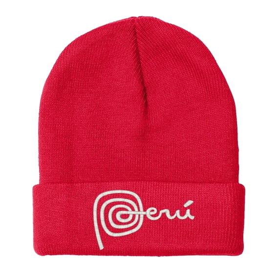Embroidered PERU National Logo Hat-EM-0037-Red
