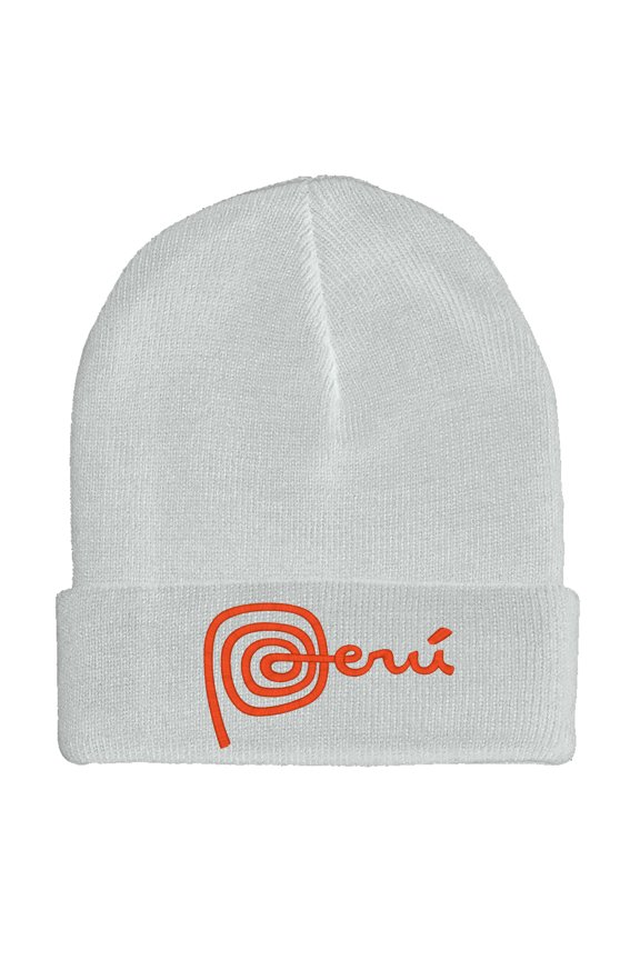Embroidered PERU National Logo Hat-EM-0037-White