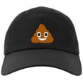 thumbnail image 1 of Embroidered POOP Face Text Image Logo, Adjustable Baseball Cap-EM-0035-Black, 1 of 2