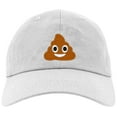 thumbnail image 1 of Embroidered POOP Face Text Image Logo, Adjustable Baseball Cap-EM-0035-White, 1 of 2