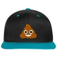 thumbnail image 1 of Embroidered POOP Face Text Image Logo-EM-0035-Black-Teal, 1 of 2