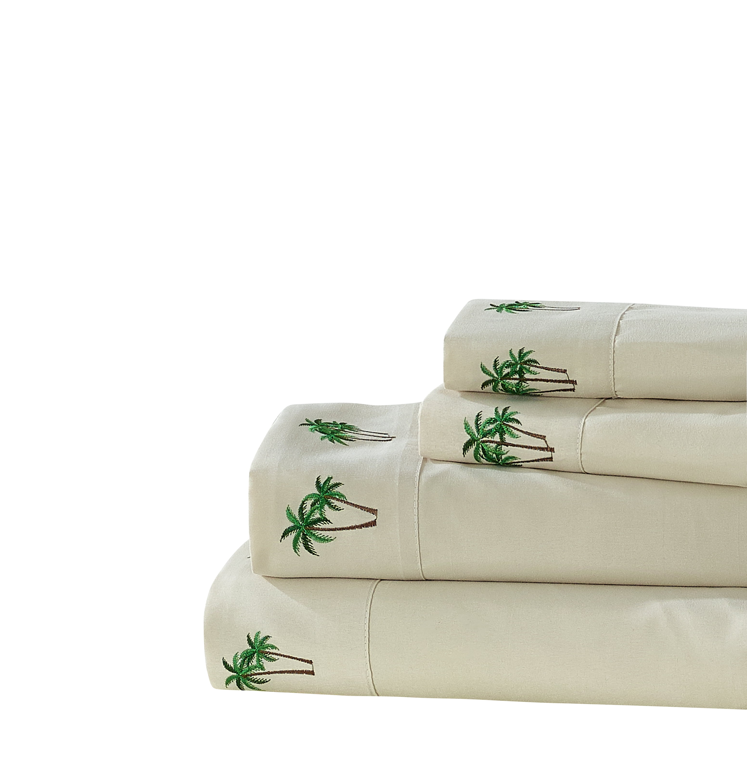 Embroidered Palm Tree Grove Sheet Set Twin