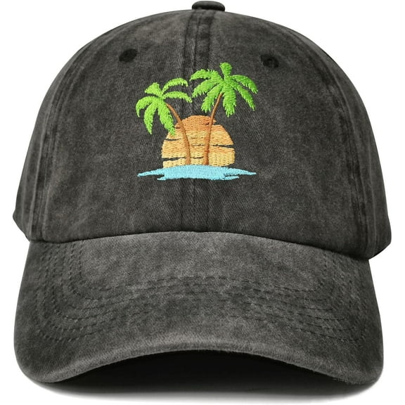 Embroidered Palm Tree Hats for Men Women