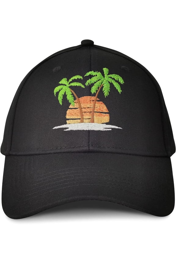 Embroidered Palm Tree Hats for Men Women