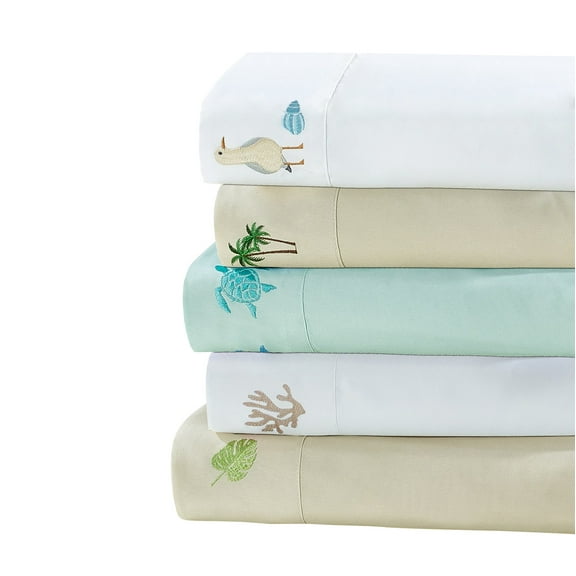 Embroidered Palm tree grove sheet set king