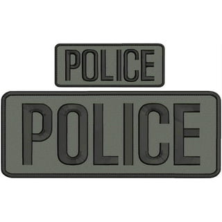 8 X 3 Woven POLICE Placard Patch-Black & Gray