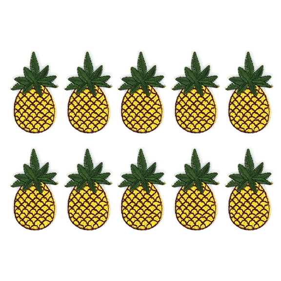 UKCOCO 10pcs Fashionable Pineapple Shape Patches Cartoon Hawaii Pineapple Patches Dacron Iron-on Yellow