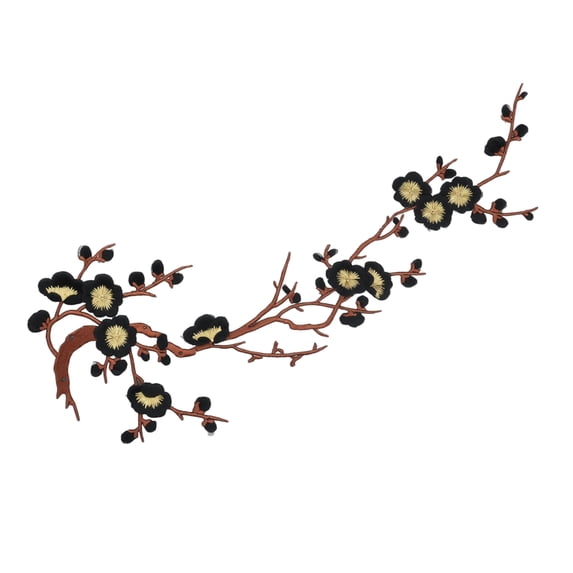 Embroidered Patches Design Fabric Sewing Appliques Clothing Hats Bags Denim Jackets Decorative Iron On Repair Embellishment Craft Floral Embroidery Set,1pcs, O