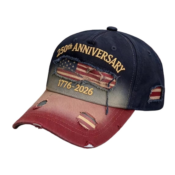 Embroidered Patriotic Denim Hat 250th Anniversary Adjustable Retro Baseball Cap