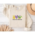 thumbnail image 1 of Embroidered Peace Love Mardi Gras Sweatshirt, Embroidery Mardi Gras Shirt, Mardi Gras Carnival Outfit, Louisiana Sweater, New Orleans Shirt, 1 of 4