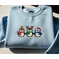 thumbnail image 1 of Embroidered Penguin Christmas Sweatshirt, Cute Winter Holiday Sweater, Funny Xmas Gift, Santa Penguin Shirt, Family Christmas Top, 1 of 4