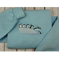 thumbnail image 1 of Embroidered Penguin Sweatshirt, Holiday Embroidered Adult Crew Neck, Unisex Fleece, Winter Seasonal Sweatshirts, 1 of 4