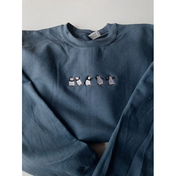 Embroidered Penguins Sweatshirt