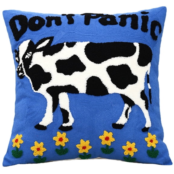 Embroidered Pillow Cover Polyester Cotton Sofa Bedroom Decoration Washable Decorative Accent Piece