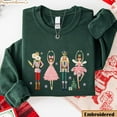 thumbnail image 1 of Embroidered Pink Nutcracker Sweatshirt, Christmas Nutcracker Shirt, Christmas Sweatshirt, Nutcracker Ballet Shirt, Christmas Party Sweater, 1 of 4