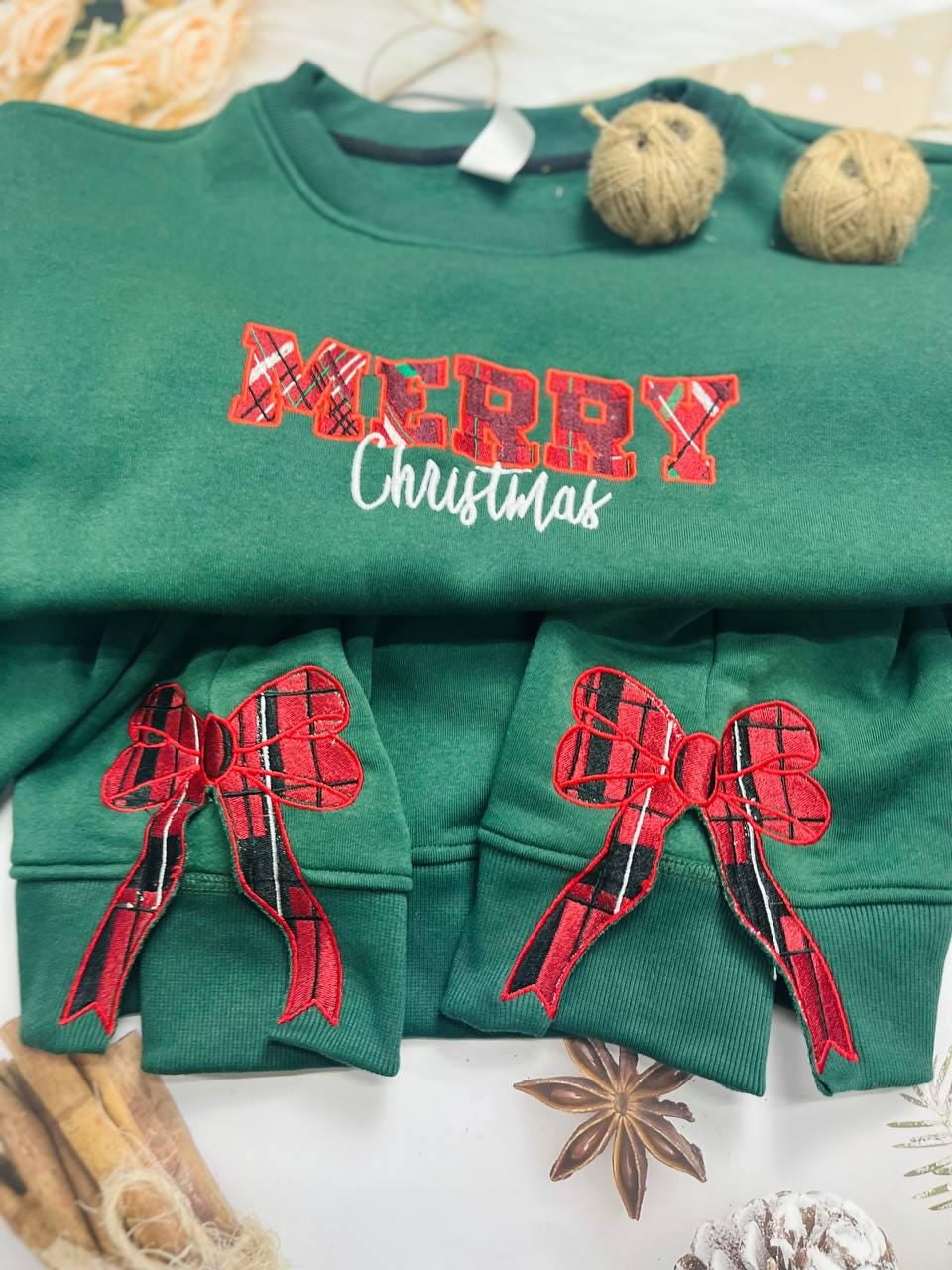 Embroidered Plaid Bow Sweater: Trendy Side Slit, Text - Walmart.com