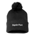 thumbnail image 1 of Embroidered Pom Pom Oopsie I Fart, Funny Saying-EM-0051-Black, 1 of 1