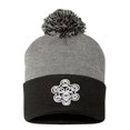 thumbnail image 1 of Embroidered Pom Pom Puerto Rican Taino SUN Logo-EM-0033-Gray-Black, 1 of 1