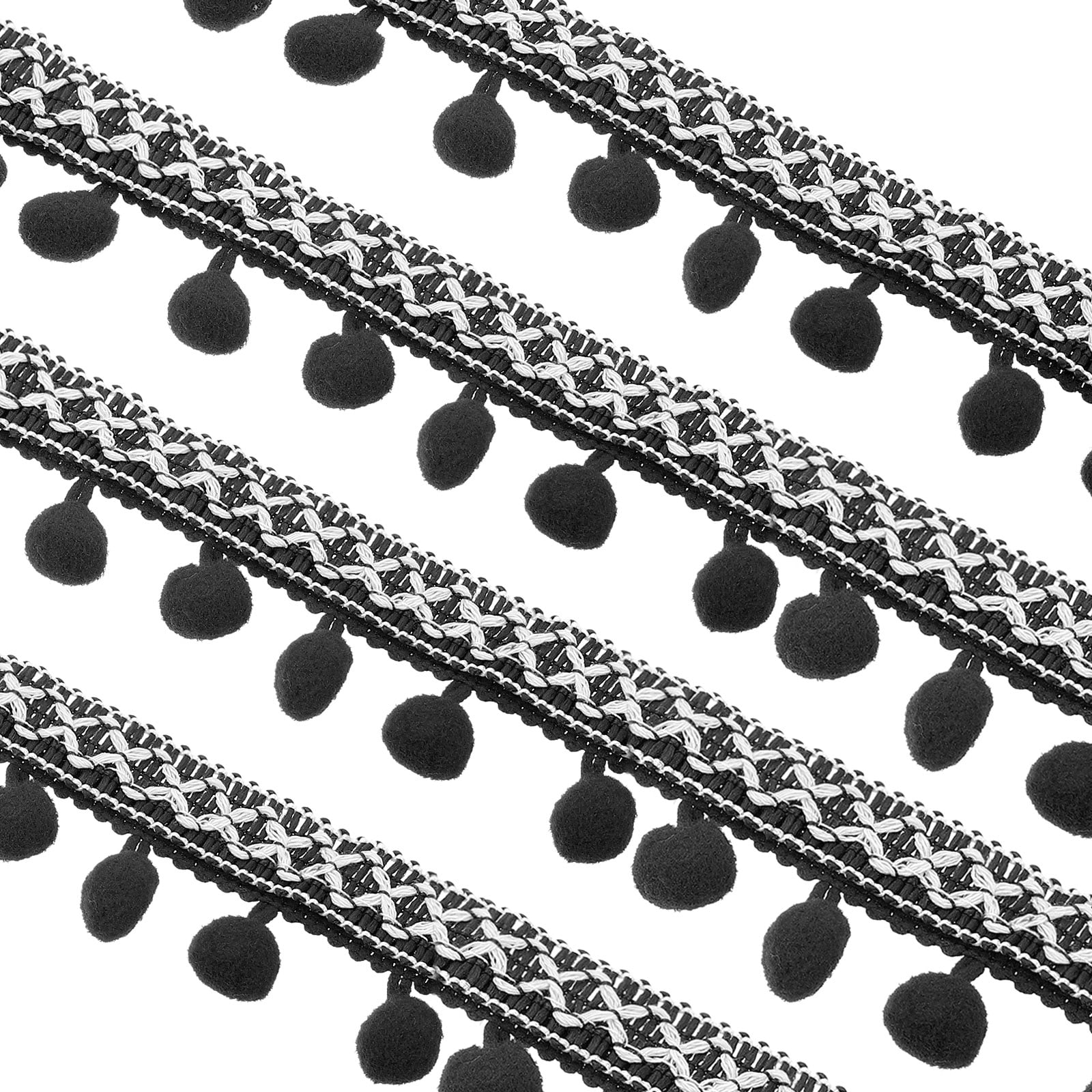 Uxcell 20 Yard Dark Gray Pom Pom Trim - Polyester Embroidery Fringe Ribbon For DIY Crafts & Decor - View #8