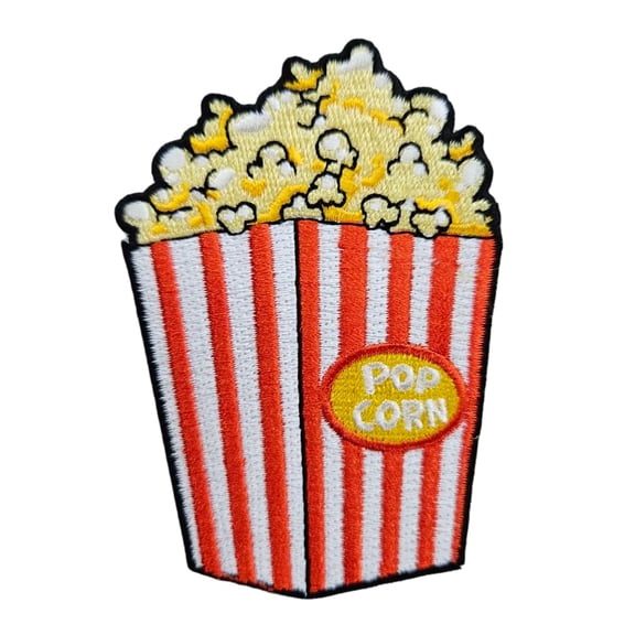 Embroidered Popcorn Iron On Patch Decorative Popcorn Cinema Movie Applique Iron On Sew On Patches For Clothing, Hats, Clothes, Backpacks, Holes, Jackets
