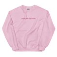 thumbnail image 1 of Embroly Pretty Girls Read Books Embroidered Book Lover Sweatshirt, Pink Reading Crewneck, 1 of 1