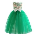 thumbnail image 1 of Embroidered Princess Dress Toddler Sleeveless Bowknot A-Line Tulle Tutu Dresses Baby Girl Princess Birthday Party Ball Gown, Green, 2 Years, 1 of 4