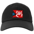 thumbnail image 1 of Embroidered Puerto Rican FLAG with Taino Frog Logo, Adjustable Baseball Cap-EM-0034-Black, 1 of 2