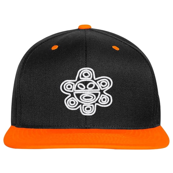Embroidered Puerto Rican Taino SUN Logo-EM-0033-Black-Orange