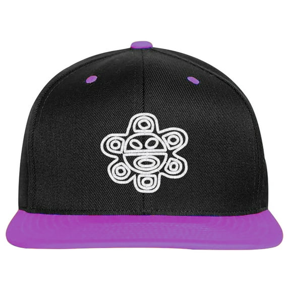 Embroidered Puerto Rican Taino SUN Logo-EM-0033-Black-Purple