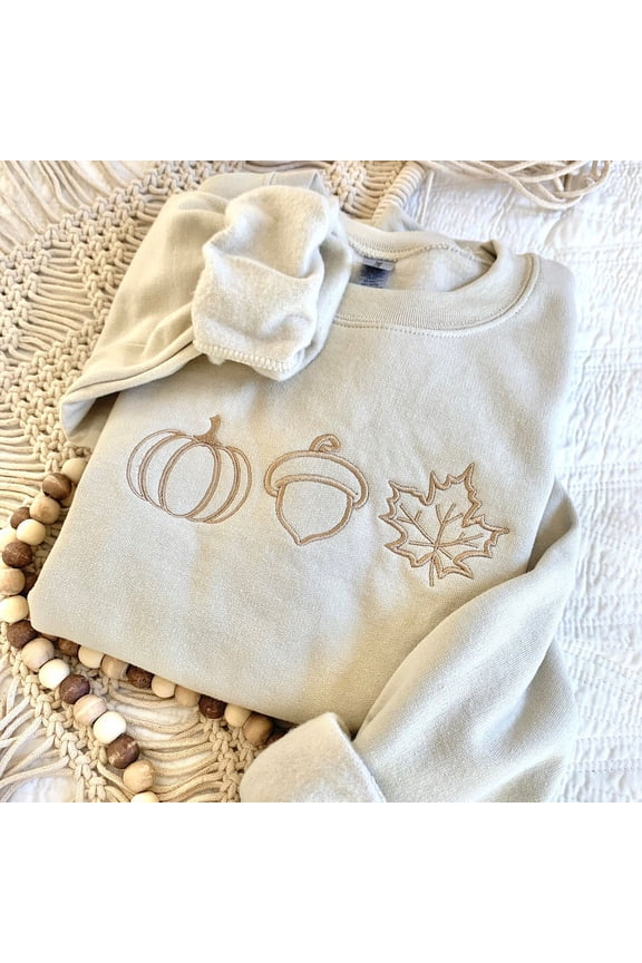 Embroidered Pumpkin Sweatshirt