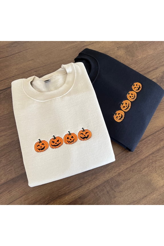 Embroidered Pumpkin Sweatshirt