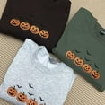 thumbnail image 1 of Embroidered Pumpkins with bats spooky season sweatshirt, 1 of 2