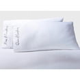 thumbnail image 1 of Embroidered Quotes 500-Thread-Count Pillowcases Set, Long-Staple Cotton White QKEVER / Standard, 1 of 1