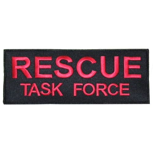 Task Force Raptor Patch Embroidered RESCUE TASK FORCE Patch (Red on Black, 8