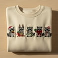 thumbnail image 1 of Embroidered Raccoon Christmas Sweatshirt, Funny Trash Panda Crewneck, Holiday Animal Sweater, Santa Sleigh Raccoon Shirt, Xmas Gift, 1 of 4