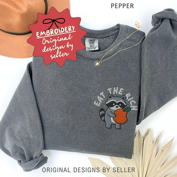 Embroidered Raccoon Political Sweatshirt
