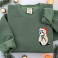 thumbnail image 1 of Embroidered Raccoon Santa Christmas Crewneck Christmas Raccoon Sweater Christmas Shirt Women Christmas Crewneck Sweatshirt Ugly Christmas, 1 of 5