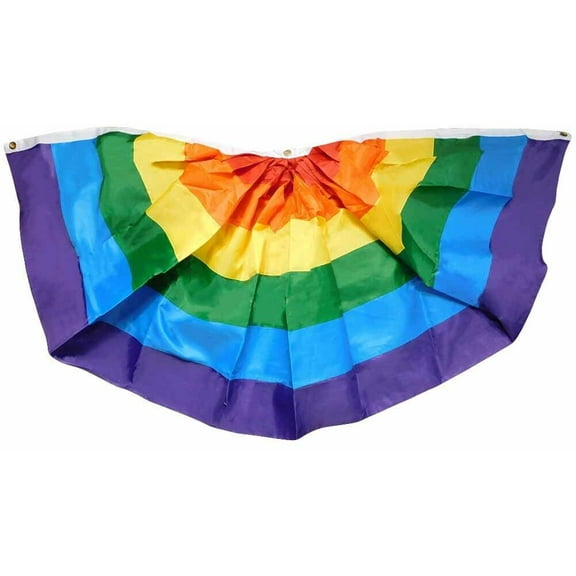 Embroidered Rainbow Bunting Flag 1.5x3ft Embroidered Pride Flag
