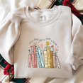 thumbnail image 1 of Embroidered Reading Sweatshirt, Book Lover, Teacher Shirt, 1 of 4