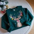 thumbnail image 1 of Embroidered Reindeer Sweatshirt, Cute Christmas Sweatshirt, Reindeer Sweatshirt, Merry Christmas Sweatshirt, Christmas Reindeer Sweatshirt, 1 of 5