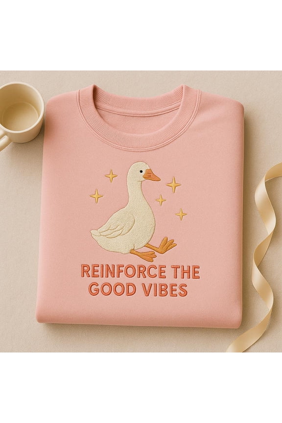 Embroidered Reinforce Good Vibes Sweatshirt, Funny Behavior Analyst Goose, ABA Therapist Embroidered Hoodie, BCBA Gift