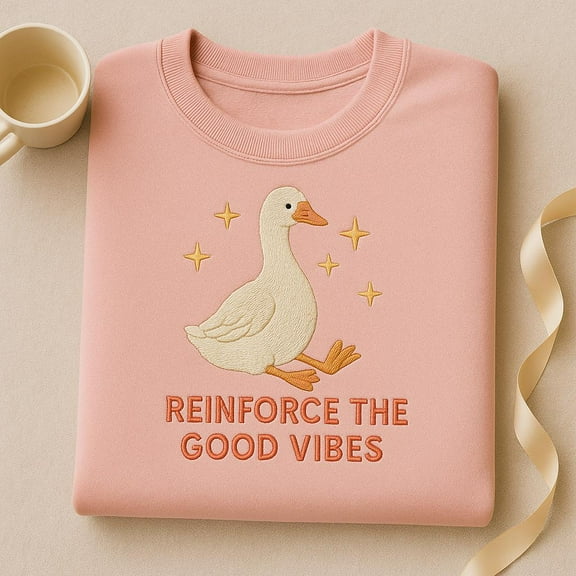 Embroidered Reinforce Good Vibes Sweatshirt, Funny Behavior Analyst Goose, ABA Therapist Embroidered Hoodie, BCBA Gift