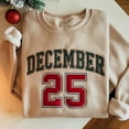 thumbnail image 1 of Embroidered Retro Christmas Sweatshirt, December 25 Crewneck, 1 of 5