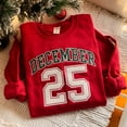thumbnail image 1 of Embroidered Retro Christmas Sweatshirt, December 25 Shirt, Holiday Clothing, Womens Christmas Shirts, Christmas Crewneck, Christmas Gift, 1 of 5