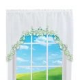 thumbnail image 1 of Embroidered Rose Border Cut-Out Kitchen Curtains, 1 of 3