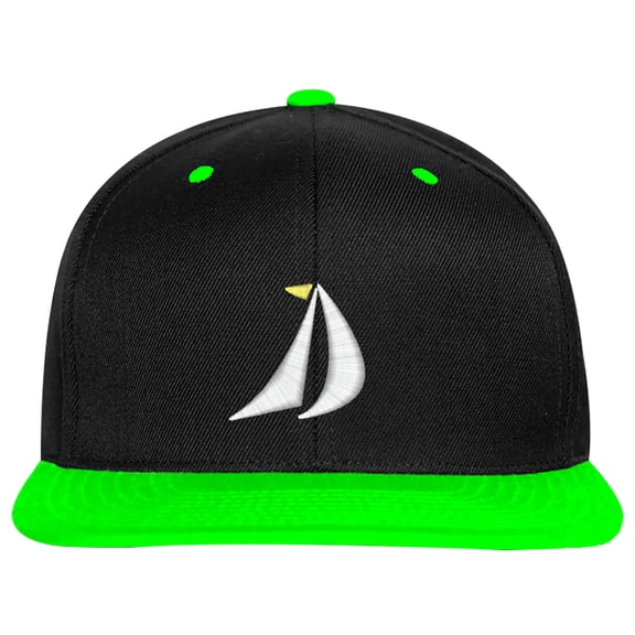 Embroidered SailBoat, Mainsail and Geneo Sailing Logo-EM-0050-Black-Green