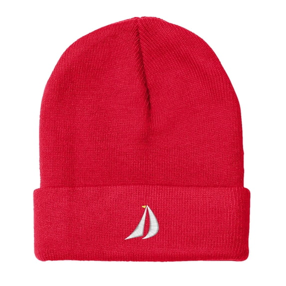 Embroidered SailBoat, Mainsail and Geneo Sailing Logo Hat-EM-0050-Red
